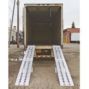 HD Ramps Modular Aluminum Trailer Ramp On Open Semi Truck. HD-05-20-240-02-06M-HIGH-REV1