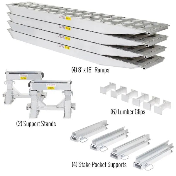 23-18-192-02-02-MLL-2 8 L x 18 W 2 Bunk Load Leveler  4 Ramp System for 18 H Step Deck Trailers - 23500 lb Capacity