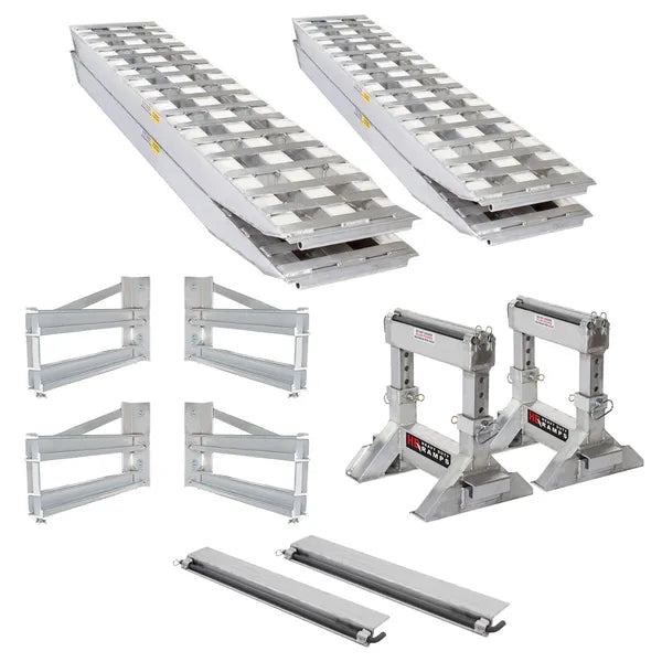23-18-192-FLAT-BED-Kit 16 L x 18 W Aluminum Flatbed Trailer Ramps Double Hangers Aluminum Skid Seat  23500 lb per axle Capacity