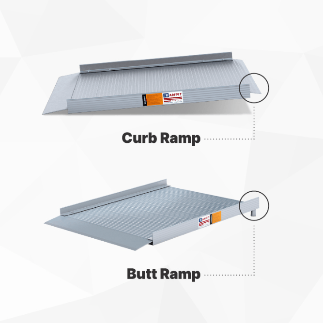 Rampit USA Semi-Portable Aluminum Curb Wheelchair Ramp with Optional Handrails | Empower Series