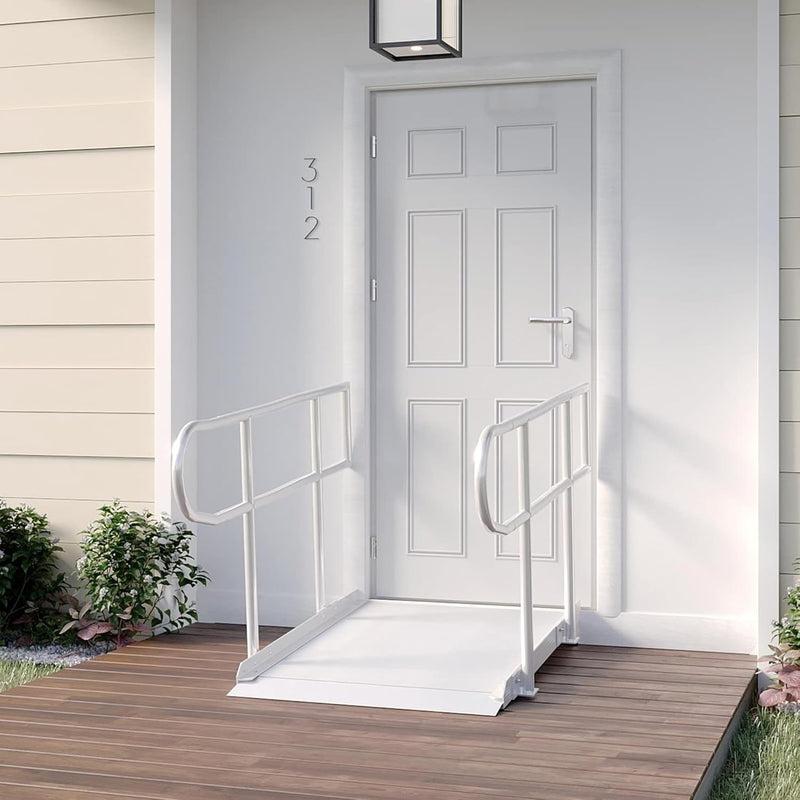 Rampit USA Semi-Portable Aluminum Butt Wheelchair Ramp with Optional Handrails | Empower Series