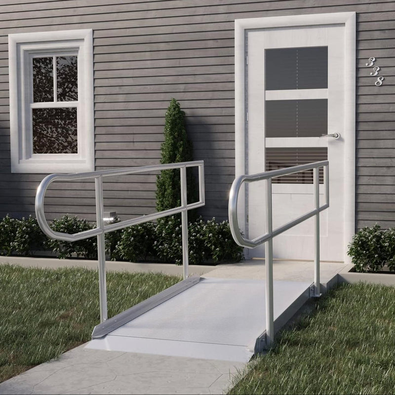 Rampit USA Semi-Portable Aluminum Curb Wheelchair Ramp with Optional Handrails | Empower Series
