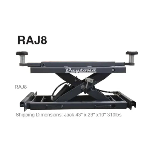 Daytona RAJ8 8,000 lb Capacity Rolling Jack – Adjustable Height, Fits 12K &  14K Alignment Lifts