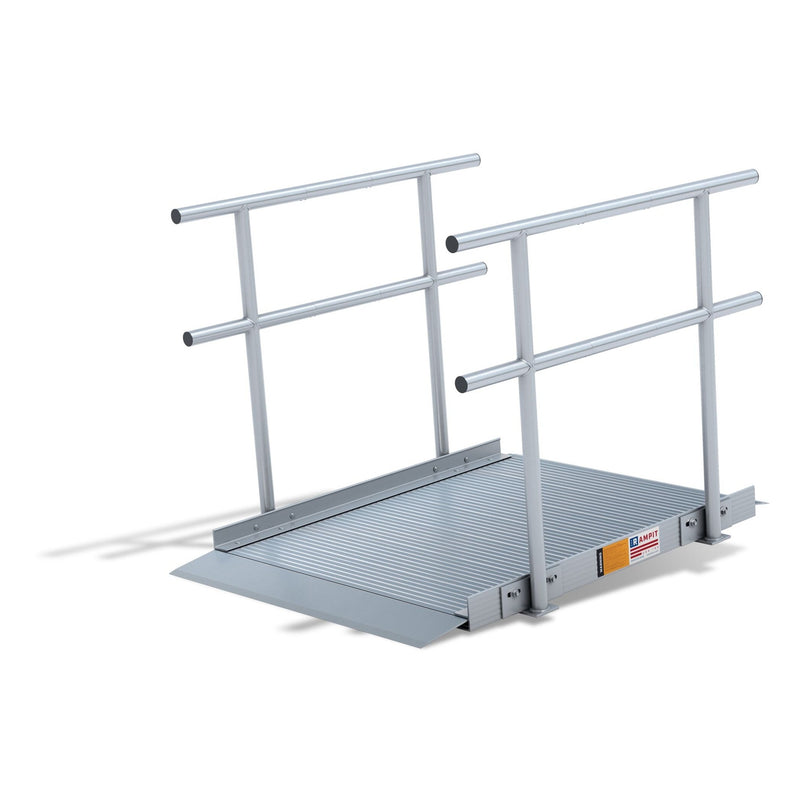 Rampit USA Semi-Portable Aluminum Curb Wheelchair Ramp with Optional Handrails | Empower Series