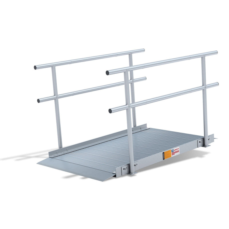 Rampit USA Semi-Portable Aluminum Curb Wheelchair Ramp with Optional Handrails | Empower Series