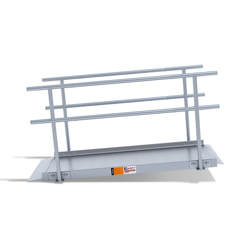Rampit USA Semi-Portable Aluminum Curb Wheelchair Ramp with Optional Handrails | Empower Series