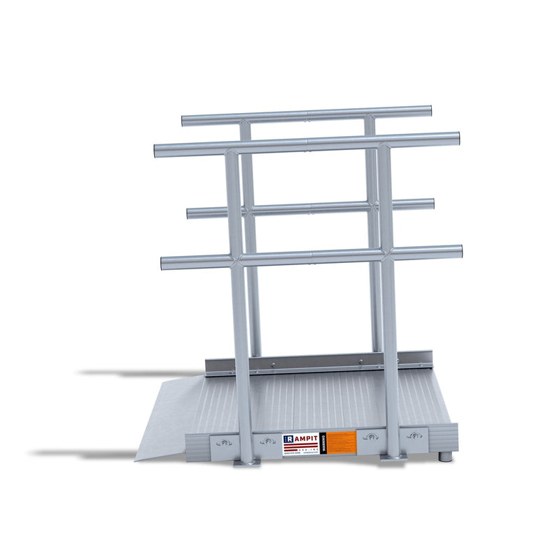 Rampit USA Semi-Portable Aluminum Butt Wheelchair Ramp with Optional Handrails | Empower Series