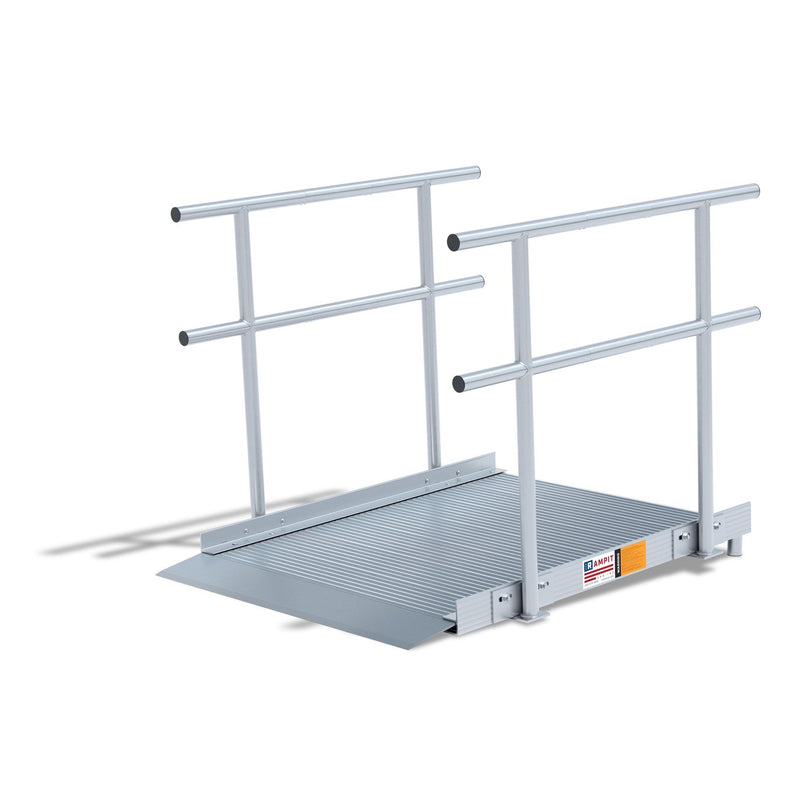 Rampit USA Semi-Portable Aluminum Butt Wheelchair Ramp with Optional Handrails | Empower Series