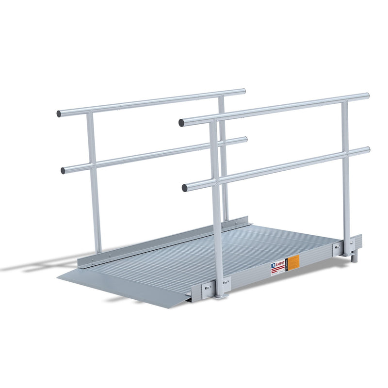 Rampit USA Semi-Portable Aluminum Butt Wheelchair Ramp with Optional Handrails | Empower Series