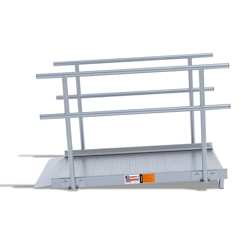 Rampit USA Semi-Portable Aluminum Butt Wheelchair Ramp with Optional Handrails | Empower Series