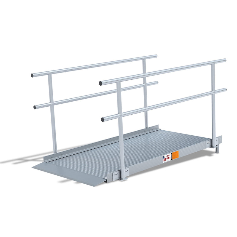 Rampit USA Semi-Portable Aluminum Butt Wheelchair Ramp with Optional Handrails | Empower Series