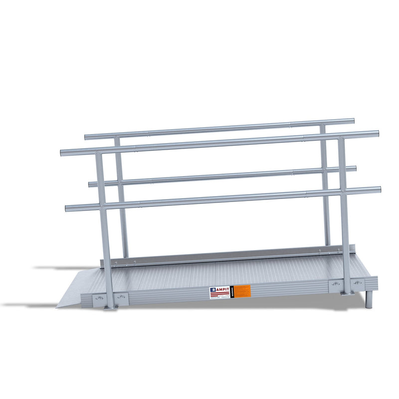 Rampit USA Semi-Portable Aluminum Butt Wheelchair Ramp with Optional Handrails | Empower Series