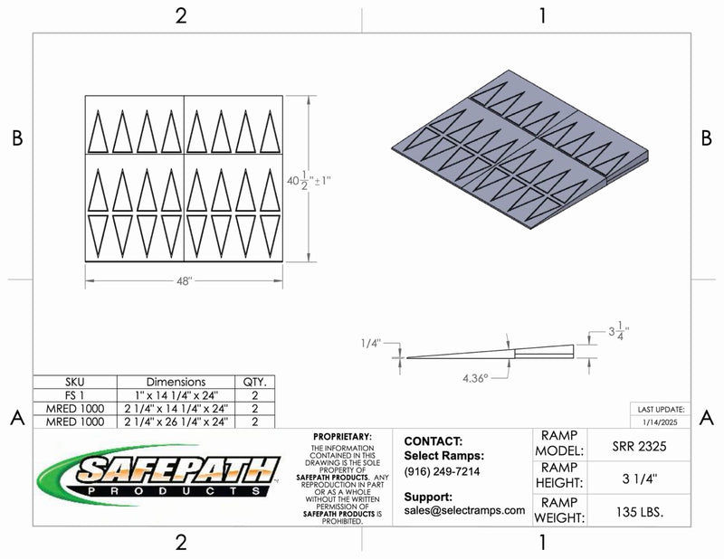 SafePath SafeResidential Rubber Threshold Ramp- ADA Compliant