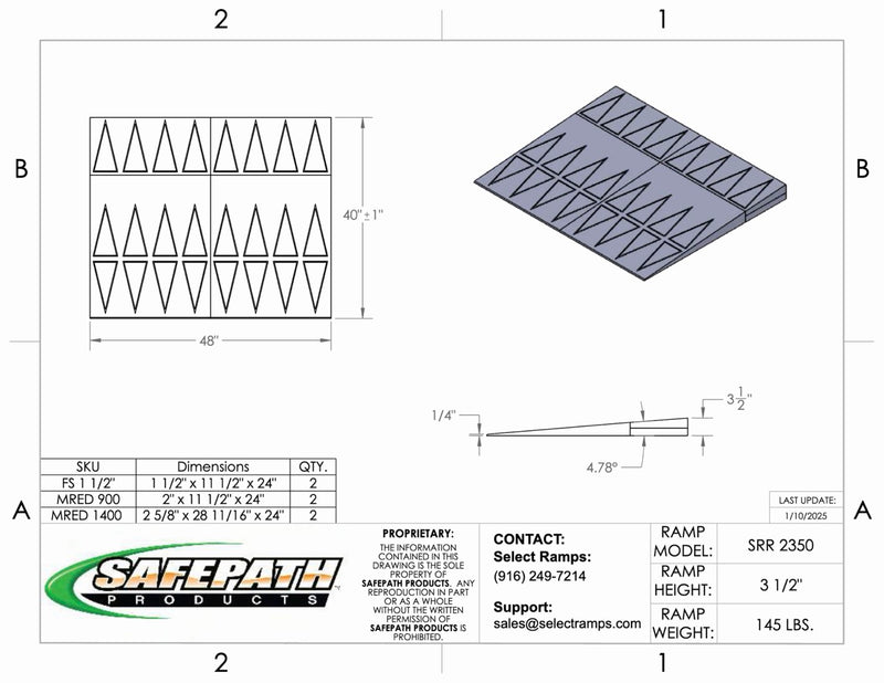 SafePath SafeResidential Rubber Threshold Ramp- ADA Compliant