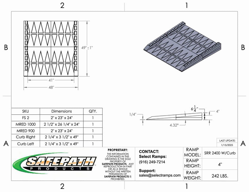 SafePath SafeResidential Rubber Threshold Ramp- ADA Compliant