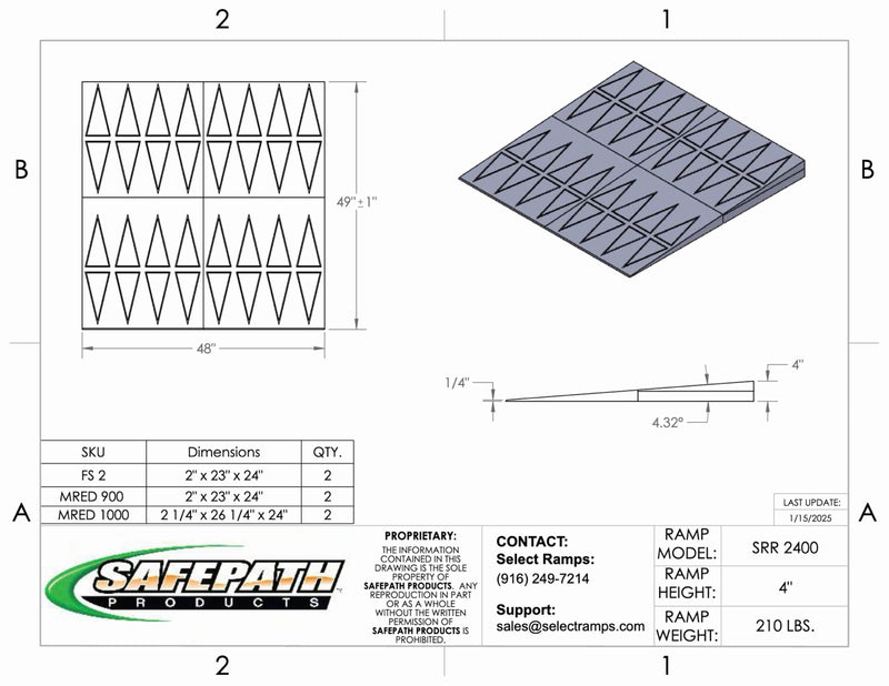 SafePath SafeResidential Rubber Threshold Ramp- ADA Compliant
