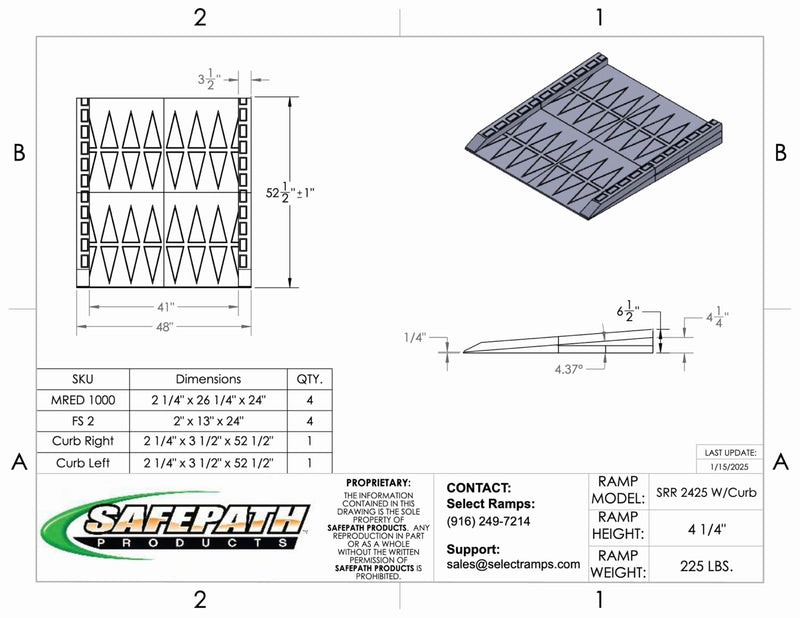 SafePath SafeResidential Rubber Threshold Ramp- ADA Compliant
