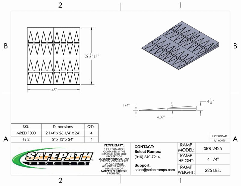 SafePath SafeResidential Rubber Threshold Ramp- ADA Compliant
