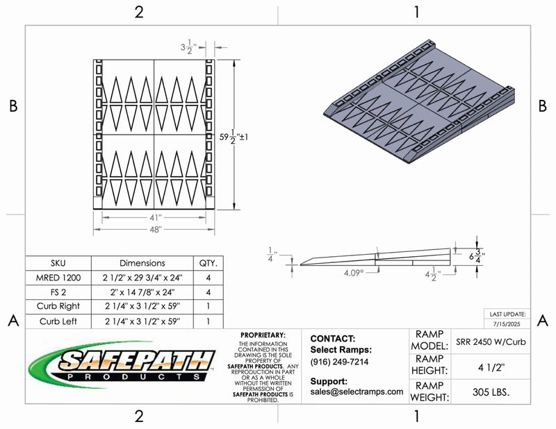 SafePath SafeResidential Rubber Threshold Ramp- ADA Compliant