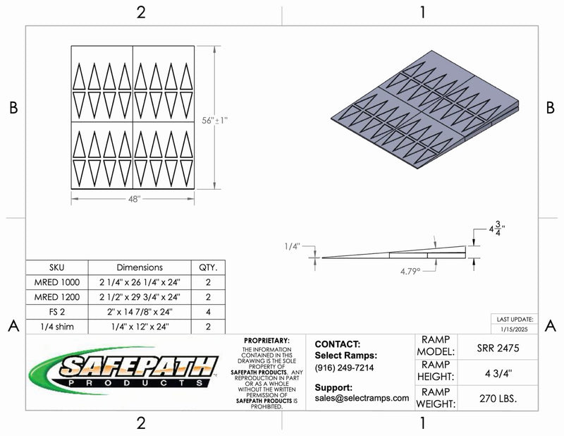 SafePath SafeResidential Rubber Threshold Ramp- ADA Compliant