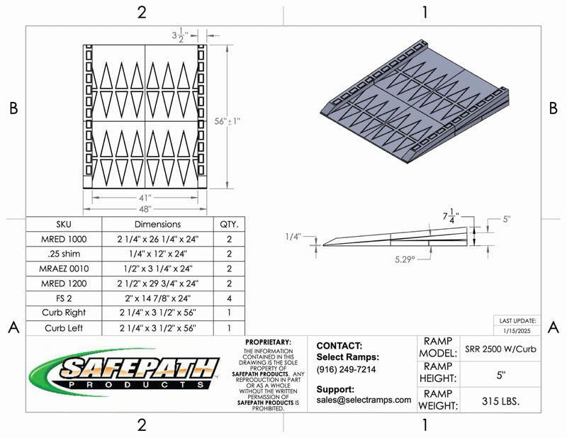 SafePath SafeResidential Rubber Threshold Ramp- ADA Compliant