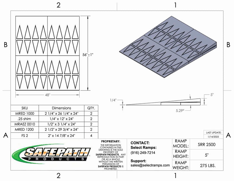 SafePath SafeResidential Rubber Threshold Ramp- ADA Compliant