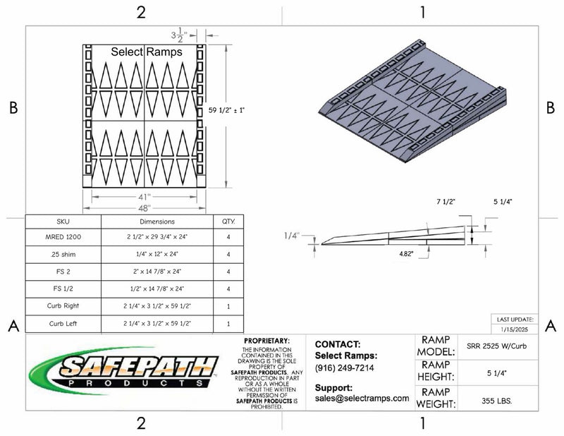 SafePath SafeResidential Rubber Threshold Ramp- ADA Compliant