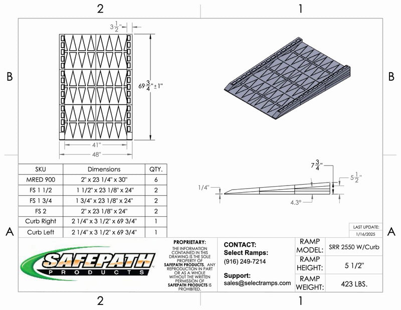 SafePath SafeResidential Rubber Threshold Ramp- ADA Compliant