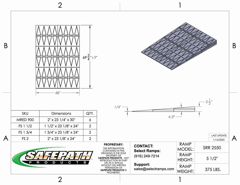 SafePath SafeResidential Rubber Threshold Ramp- ADA Compliant
