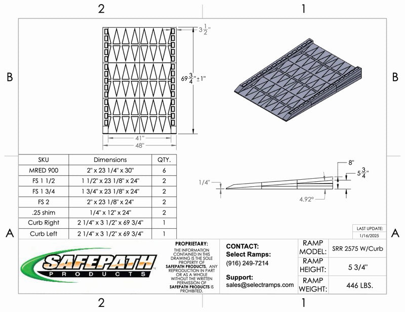 SafePath SafeResidential Rubber Threshold Ramp- ADA Compliant