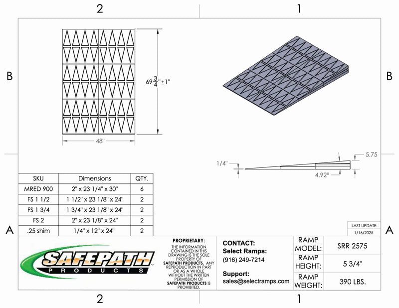 SafePath SafeResidential Rubber Threshold Ramp- ADA Compliant