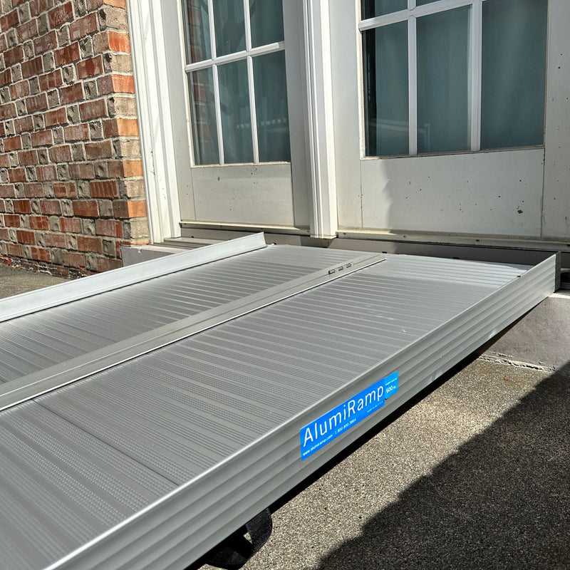 AlumiRamp Alumilite HD Folding Curb Ramp | Anodized Aluminum | 32" Wide | 600 lb Capacity