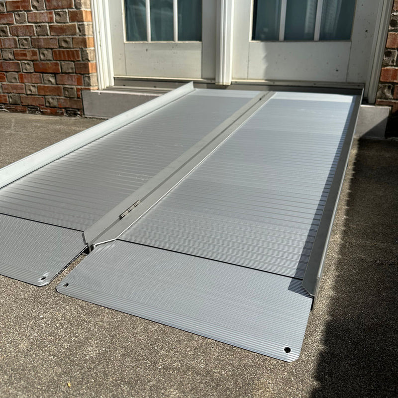 AlumiRamp Alumilite HD Folding Curb Ramp | Anodized Aluminum | 32" Wide | 600 lb Capacity