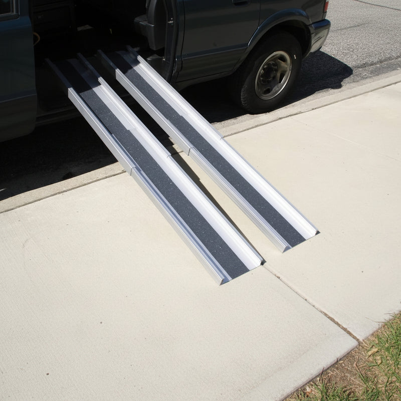 AlumiRamp Telescopic Channel Ramp | Lightweight Anodized Aluminum | Adjustable Length | Pair