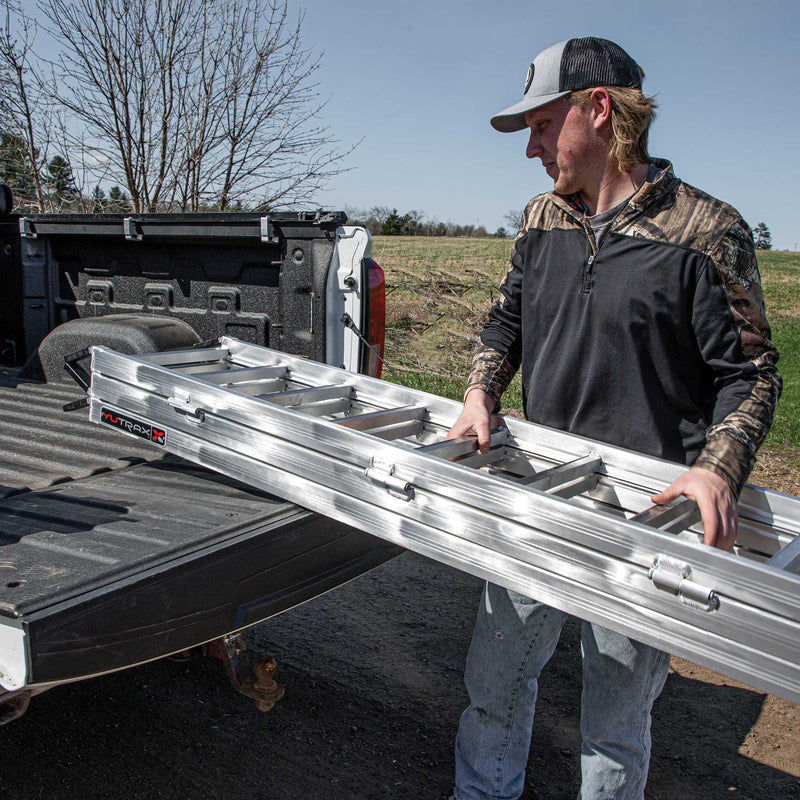 Yutrax 69 in Tri-Fold UTV Ramps | 48-50 in Wide | 1750-2200 lb | Spans Tailgate