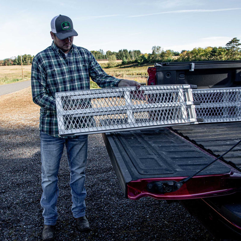 Yutrax Folding Arched Golf Cart Loading Ramps | 89 in x 12-1/2 in | 1,500 lb Capacity | Mesh Deck | Pair