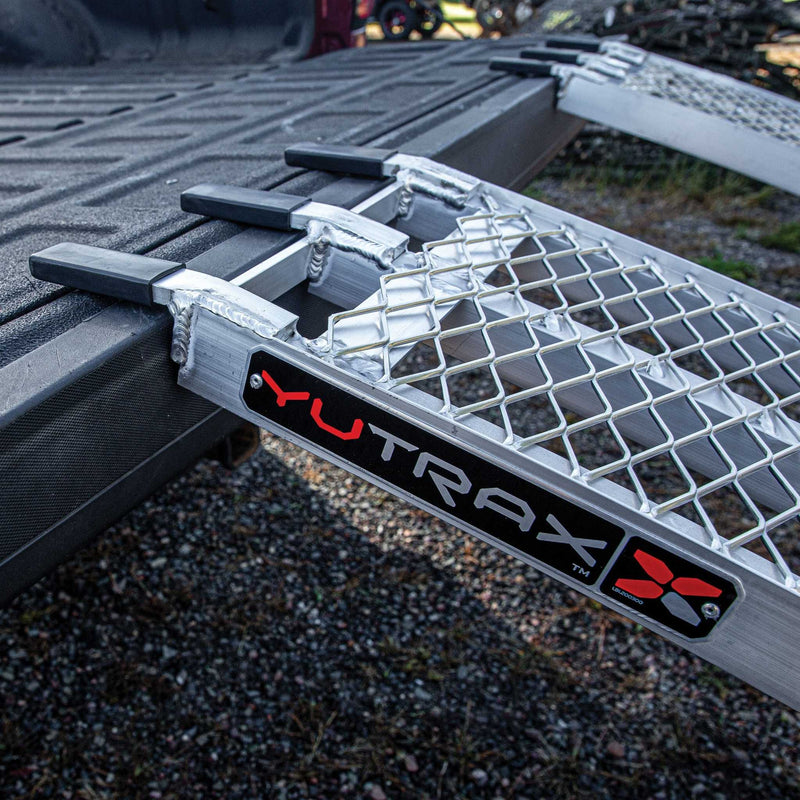 Yutrax Folding Arched Golf Cart Loading Ramps | 89 in x 12-1/2 in | 1,500 lb Capacity | Mesh Deck | Pair