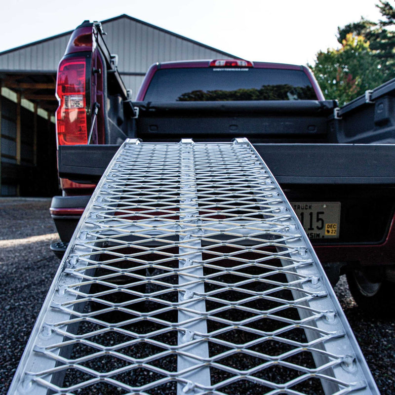 Yutrax Folding Arched Golf Cart Loading Ramps | 89 in x 12-1/2 in | 1,500 lb Capacity | Mesh Deck | Pair