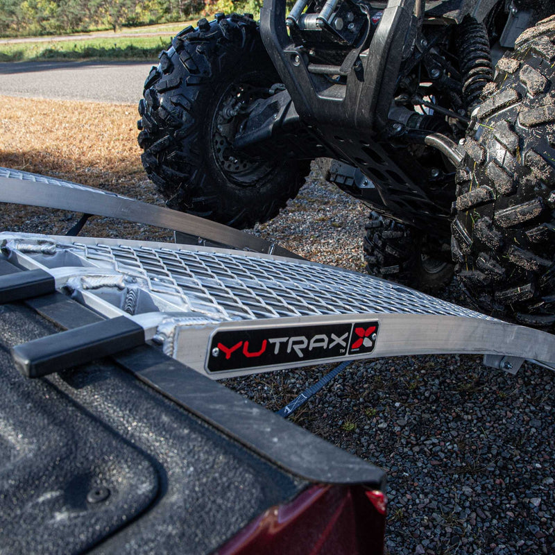Yutrax Folding Arched Golf Cart Loading Ramps | 89 in x 12-1/2 in | 1,500 lb Capacity | Mesh Deck | Pair