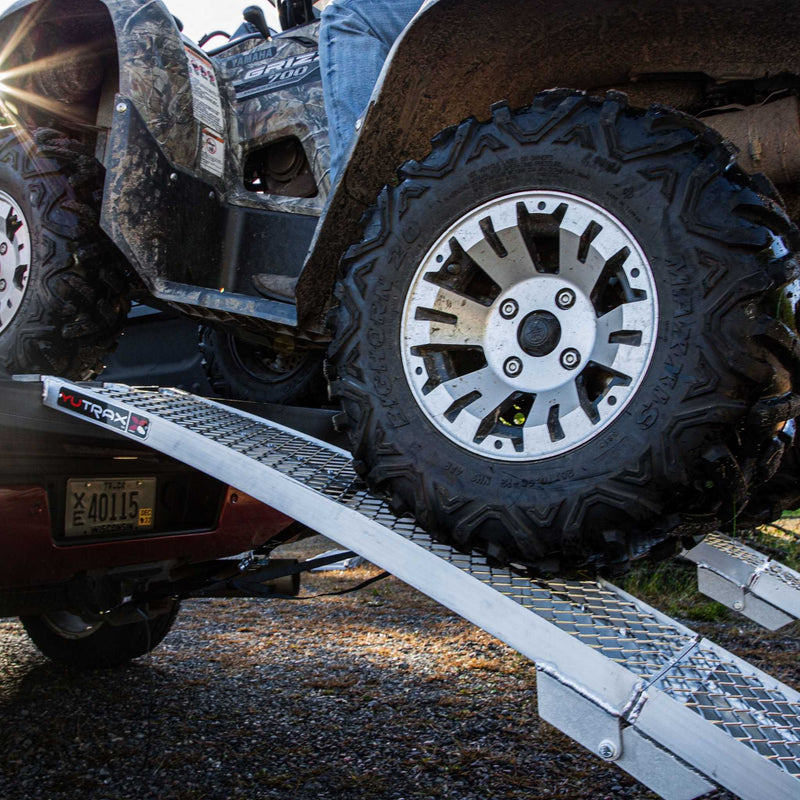 Yutrax Folding Arched Golf Cart Loading Ramps | 89 in x 12-1/2 in | 1,500 lb Capacity | Mesh Deck | Pair