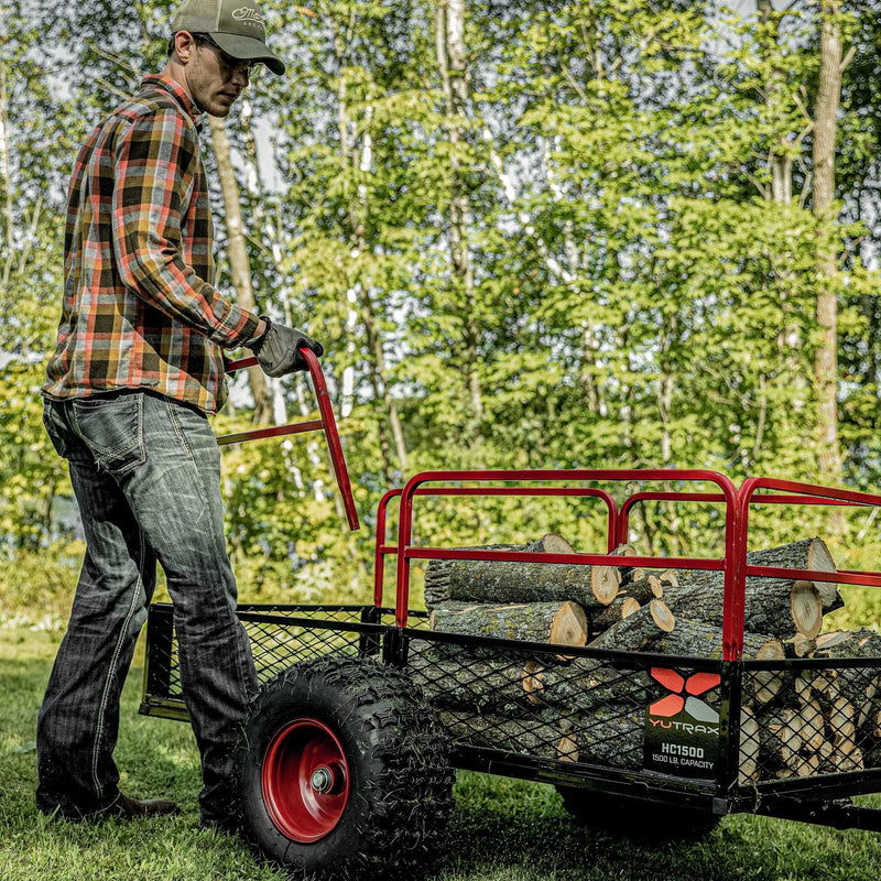 Yutrax HC1500 ATV Utility Trailer | 1,500 lb | 22 cu ft | 88 in x 50 in | Steel | Removable Rails