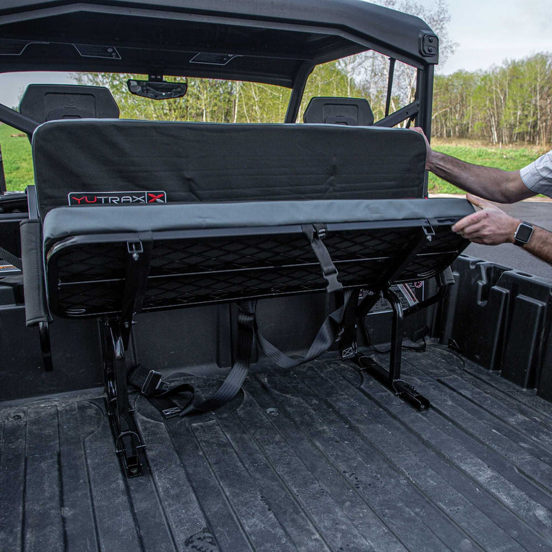 Yutrax Universal Mount UTV Jump Seat | Seats 2 | Seat Belts Included | Powder-Coated Steel