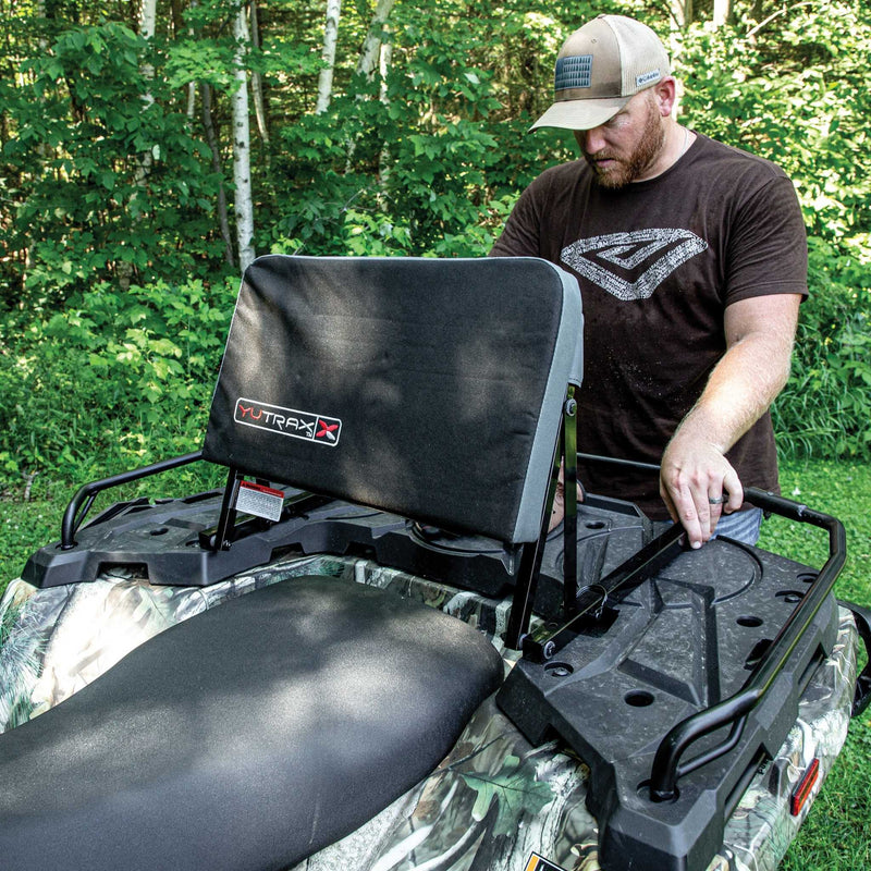 Yutrax Universal Mount ATV Backrest | 3-Position Recline | Powder-Coated Steel