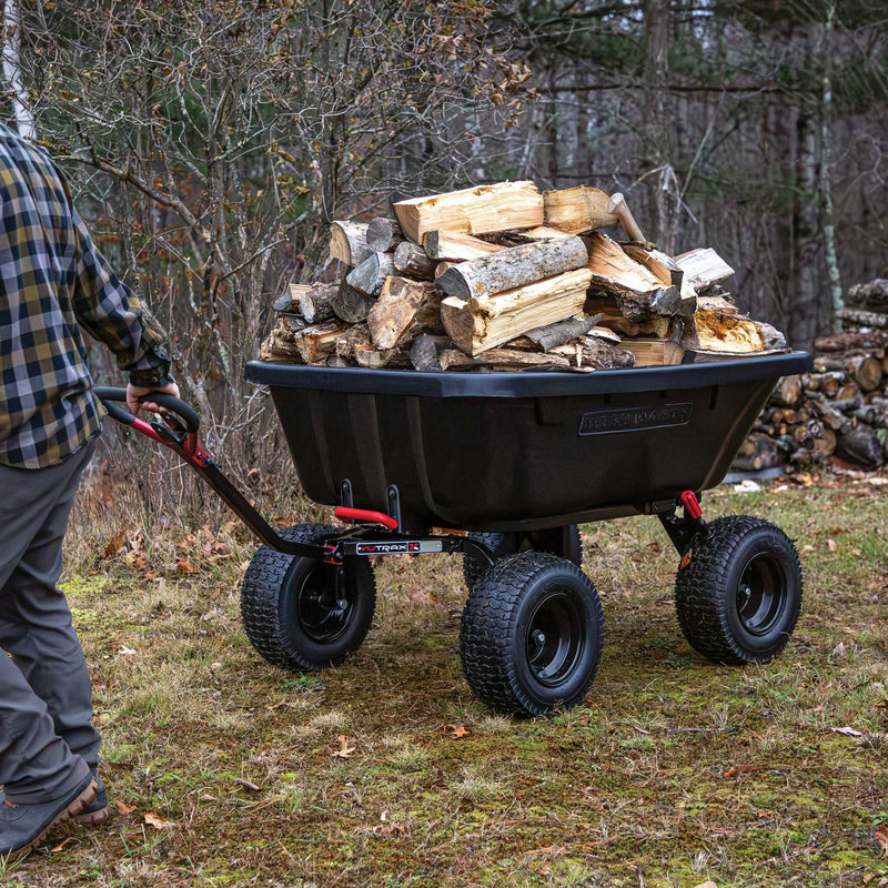 Yutrax Work Wagon Tow Behind Dump Cart | 1,800 lb | 16 cu ft | Poly Tub | Steel Frame