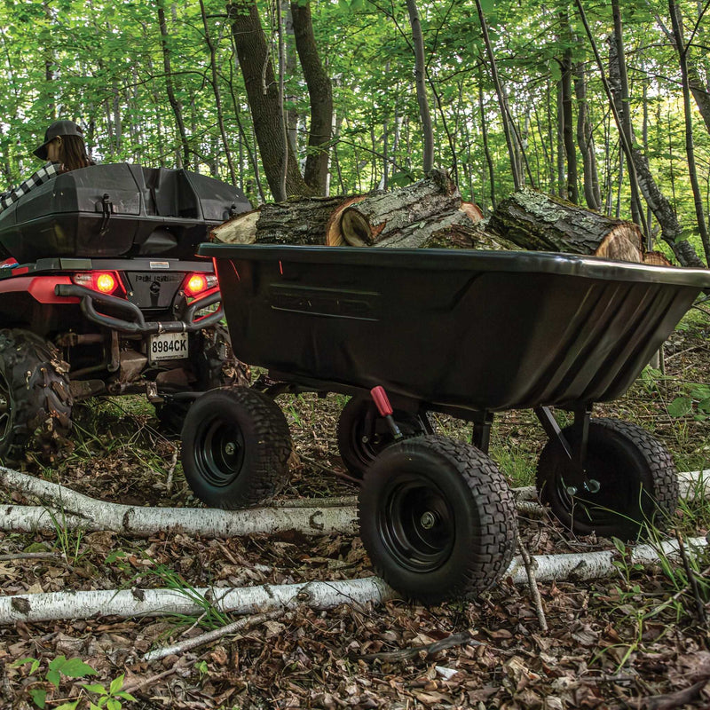 Yutrax Work Wagon Tow Behind Dump Cart | 1,800 lb | 16 cu ft | Poly Tub | Steel Frame