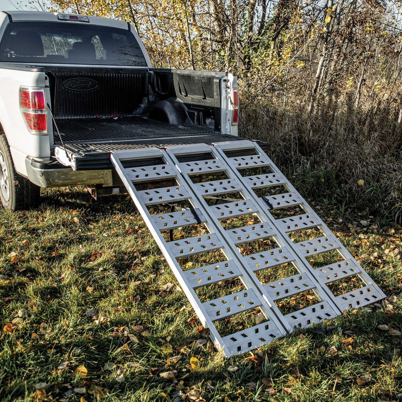 Yutrax 69 in Tri-Fold UTV Ramps | 48-50 in Wide | 1750-2200 lb | Spans Tailgate