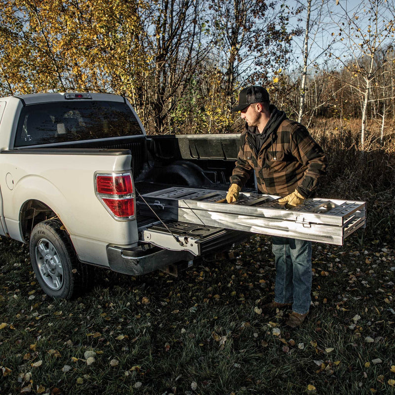 Yutrax 69 in Tri-Fold UTV Ramps | 48-50 in Wide | 1750-2200 lb | Spans Tailgate