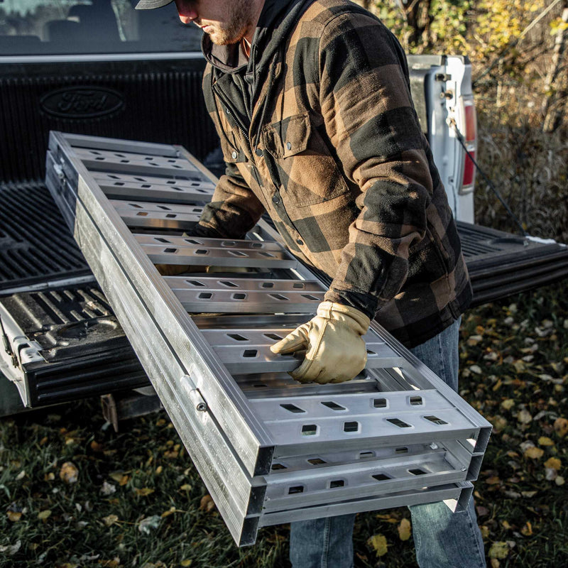 Yutrax 69 in Tri-Fold UTV Ramps | 48-50 in Wide | 1750-2200 lb | Spans Tailgate