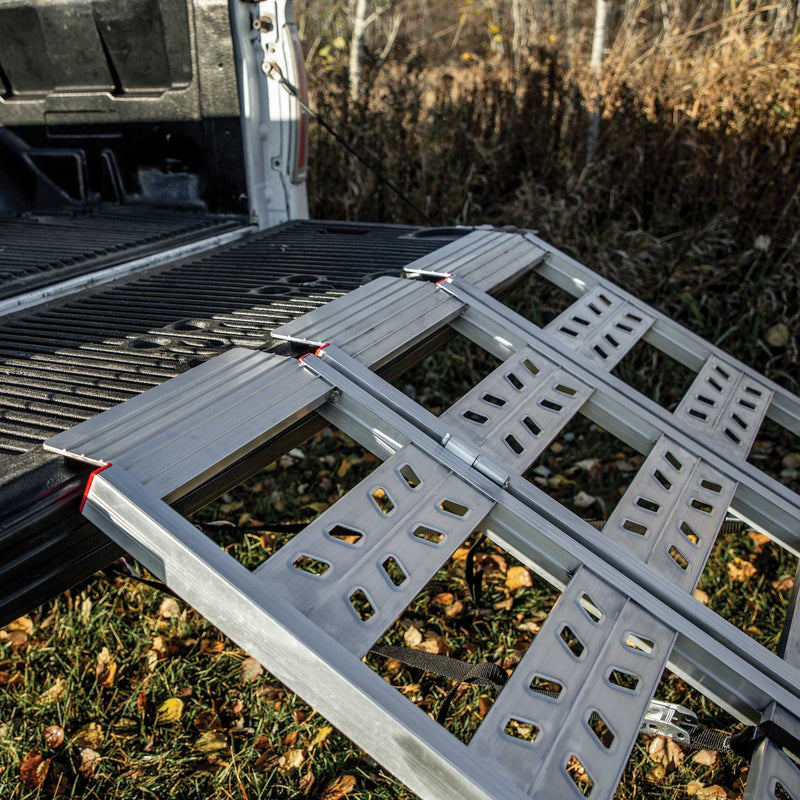 Yutrax 69 in Tri-Fold UTV Ramps | 48-50 in Wide | 1750-2200 lb | Spans Tailgate
