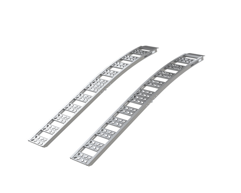 Yutrax Folding Loading Ramps | Arched | 90 in x 12 in | 1,500 lb Capacity | Embossed Rung | Pair